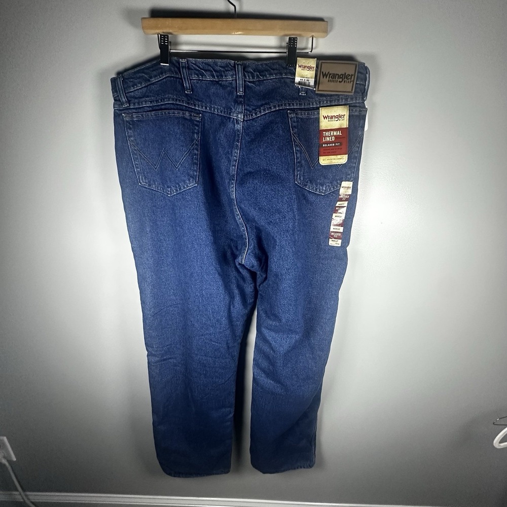 Mens Wrangler Rugged Wear Thermal Jeans - 3M Thinsulate Lining Fleece 42×32 NEW - Picture 9 of 16